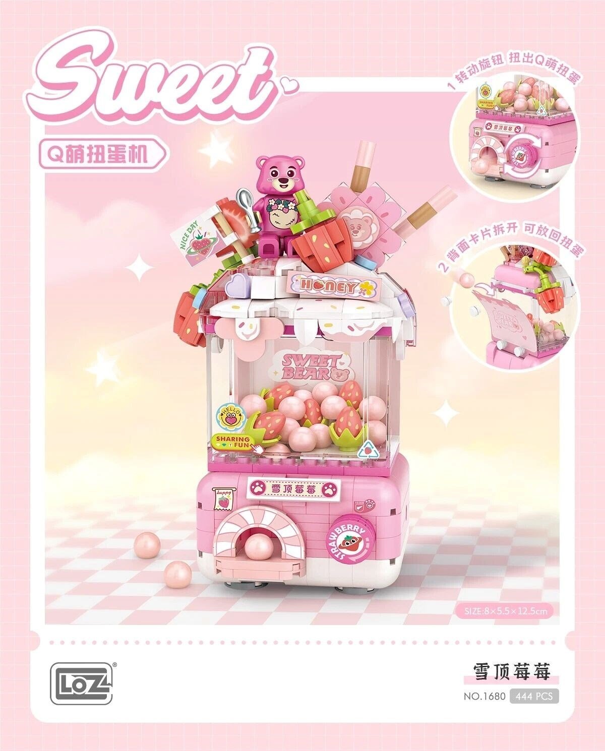 VGN-LZ1680 LOZ SEVIMLI GASHAPON MAKINELERI PEMBE 428 PRC BLOCK OYUNCAK 24