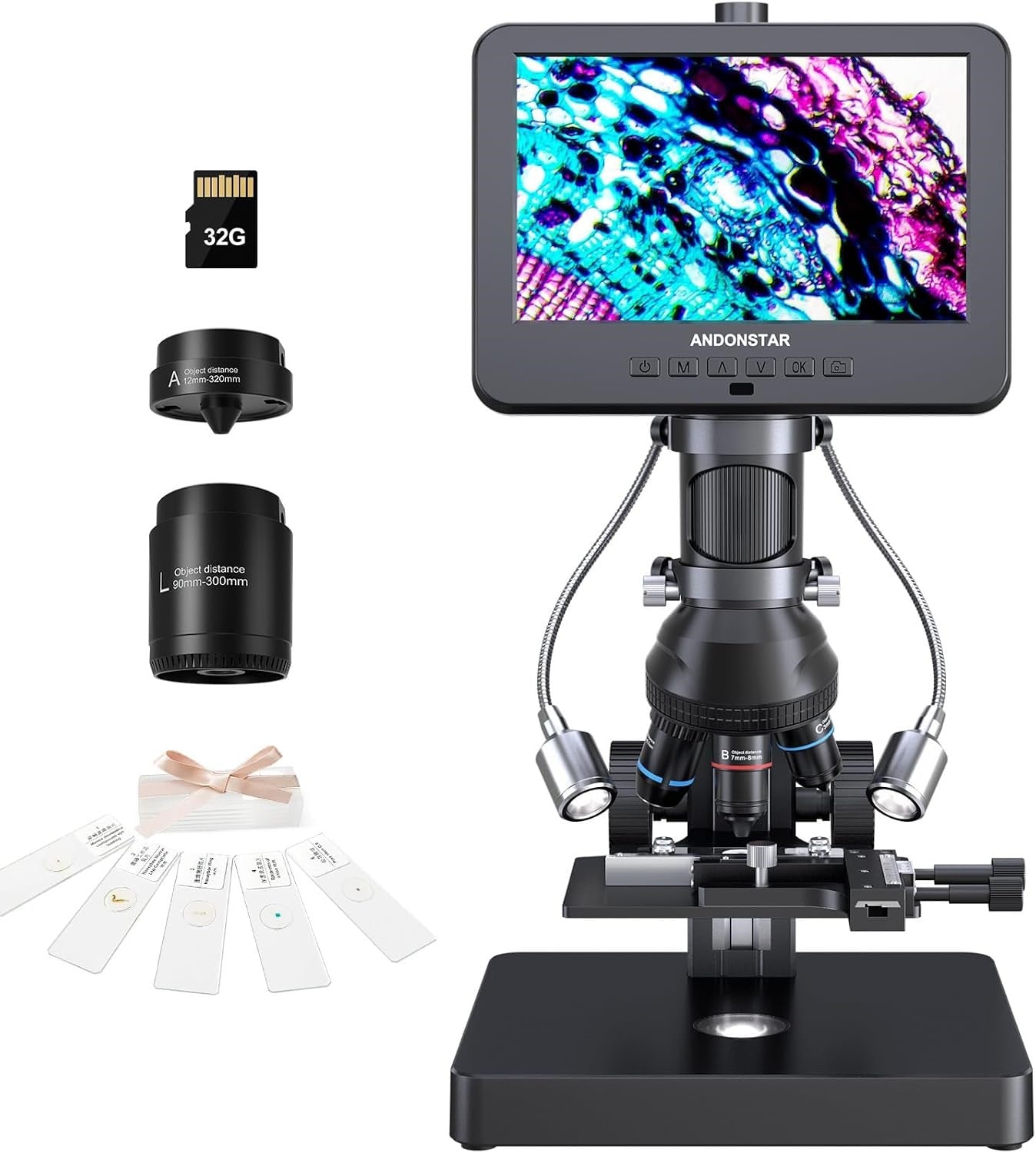 Andonstar AD266S 20X-5000X HDMI Dijital Mikroskop, 5 Lens 2160P