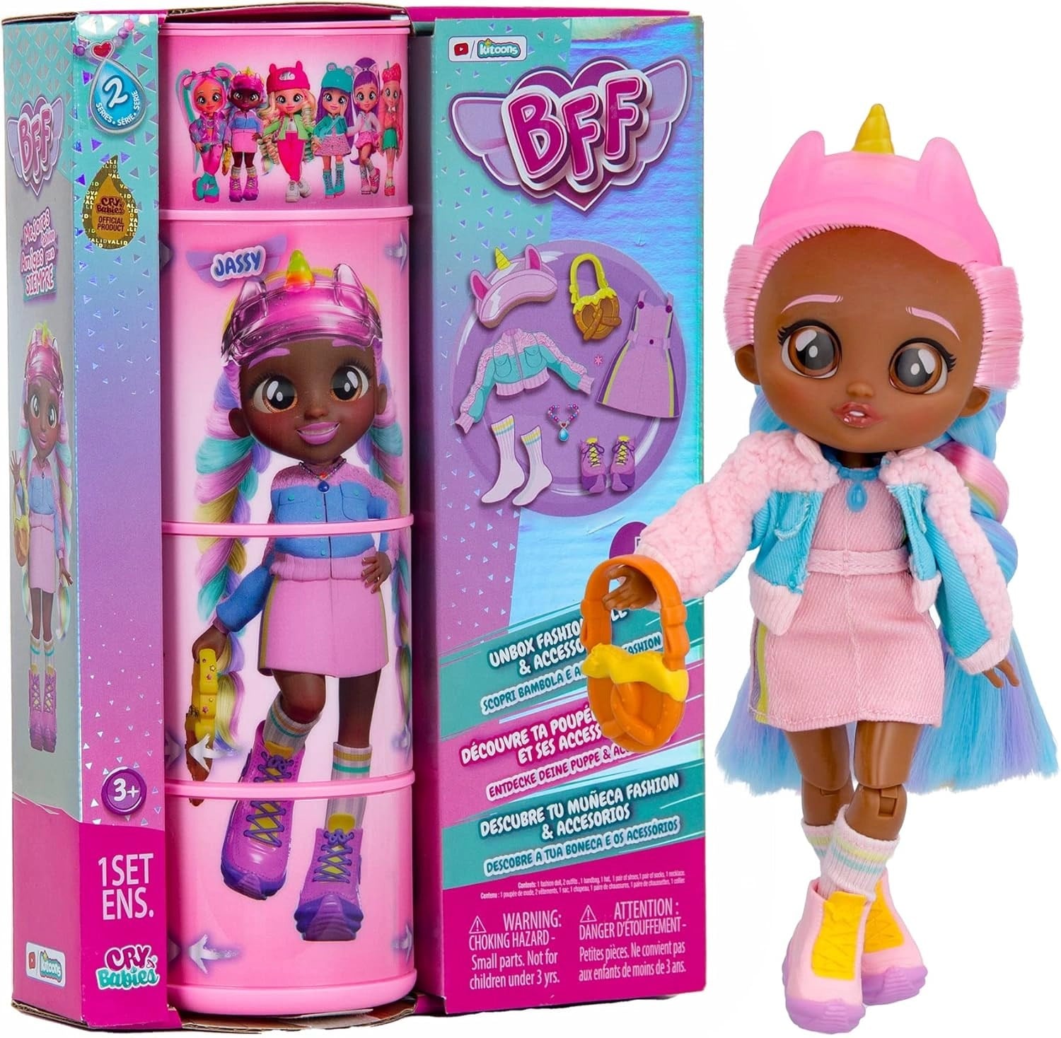 BFF by Cry Babies Jassy Moda Bebeği, Kıyafet ve Aksesuarlar Dahil