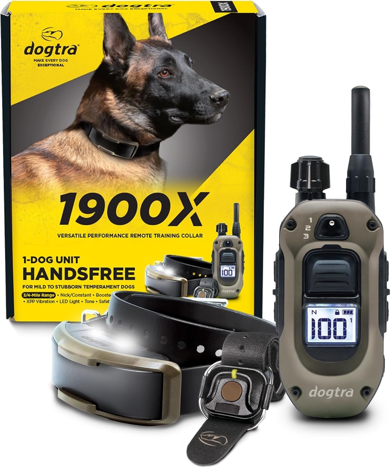 Dogtra 1900X Eller Serbest E-Collar Köpek Eğitimi - 3/4 Mil, 20+ Kg Köpekler