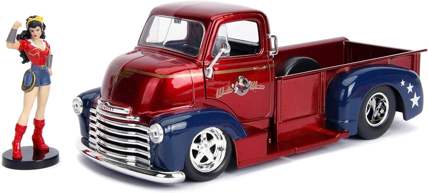 Jada Toys DC Comics Bombshells 1:24 1952 Chevy COE Pickup Die-cast Araba (Kutusu Hafif Hasarlı)