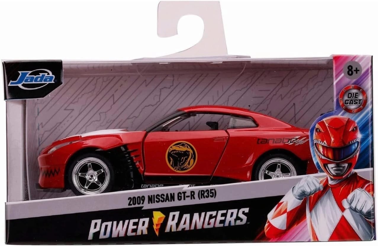 Jada Toys Power Rangers 1:32 Kırmızı Ranger 2009 Nissan GT-R R35 Ben Sopra Döküm Arabalar