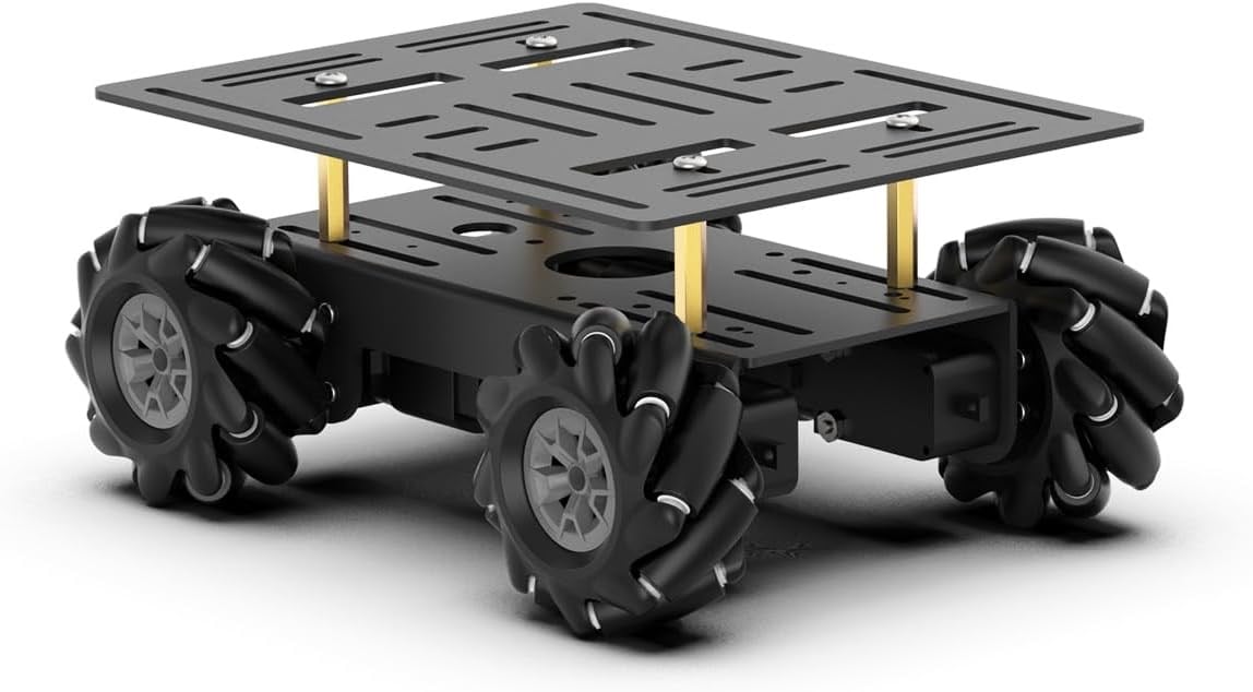 LewanSoul Mecanum Robot Şasi Araba Kiti, 360° Çok Yönlü Tekerlek, Alüminyum Alaşımlı Gövde