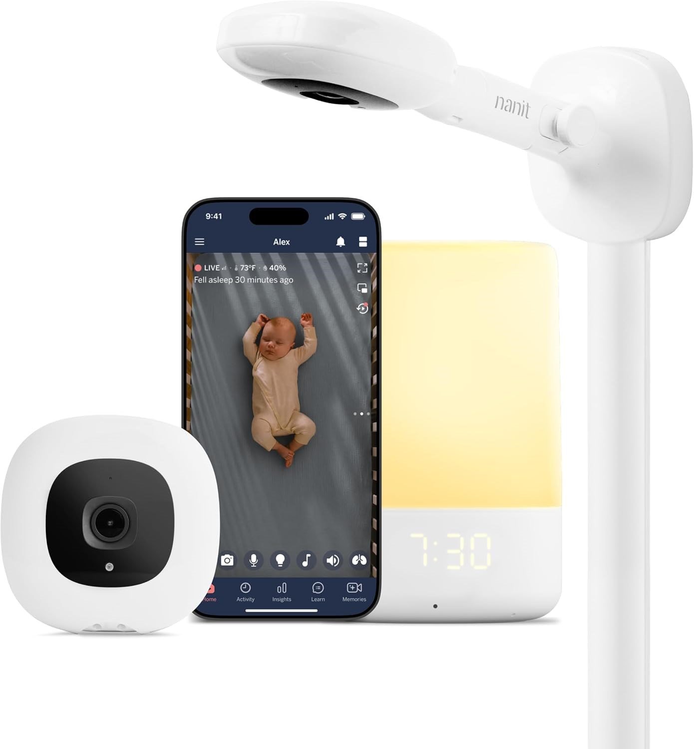 Nanit Essentials Akıllı Bebek Monitörü - Duvara Monte - 1080p HD Wi-Fi Kamera