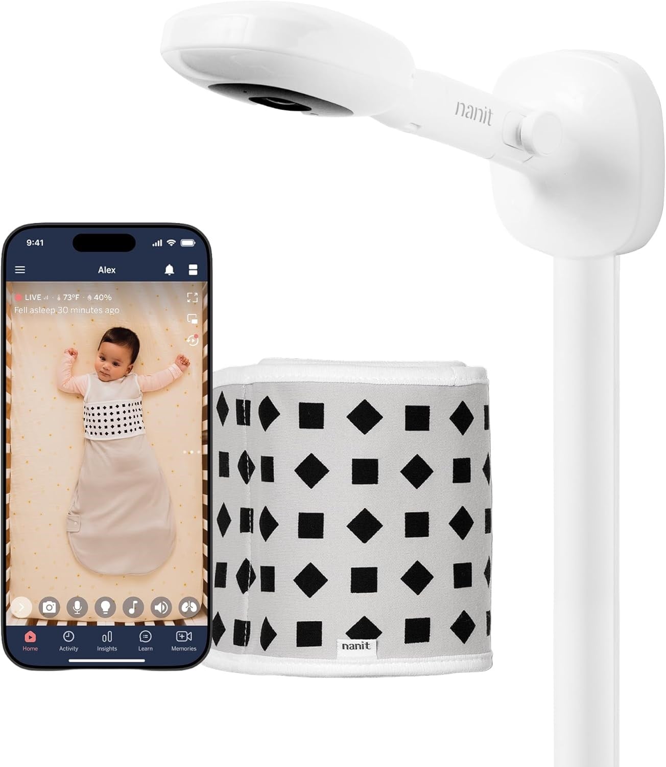 Nanit Pro Akıllı Bebek Monitörü ve Duvar Montajı Wi-Fi HD Kamera