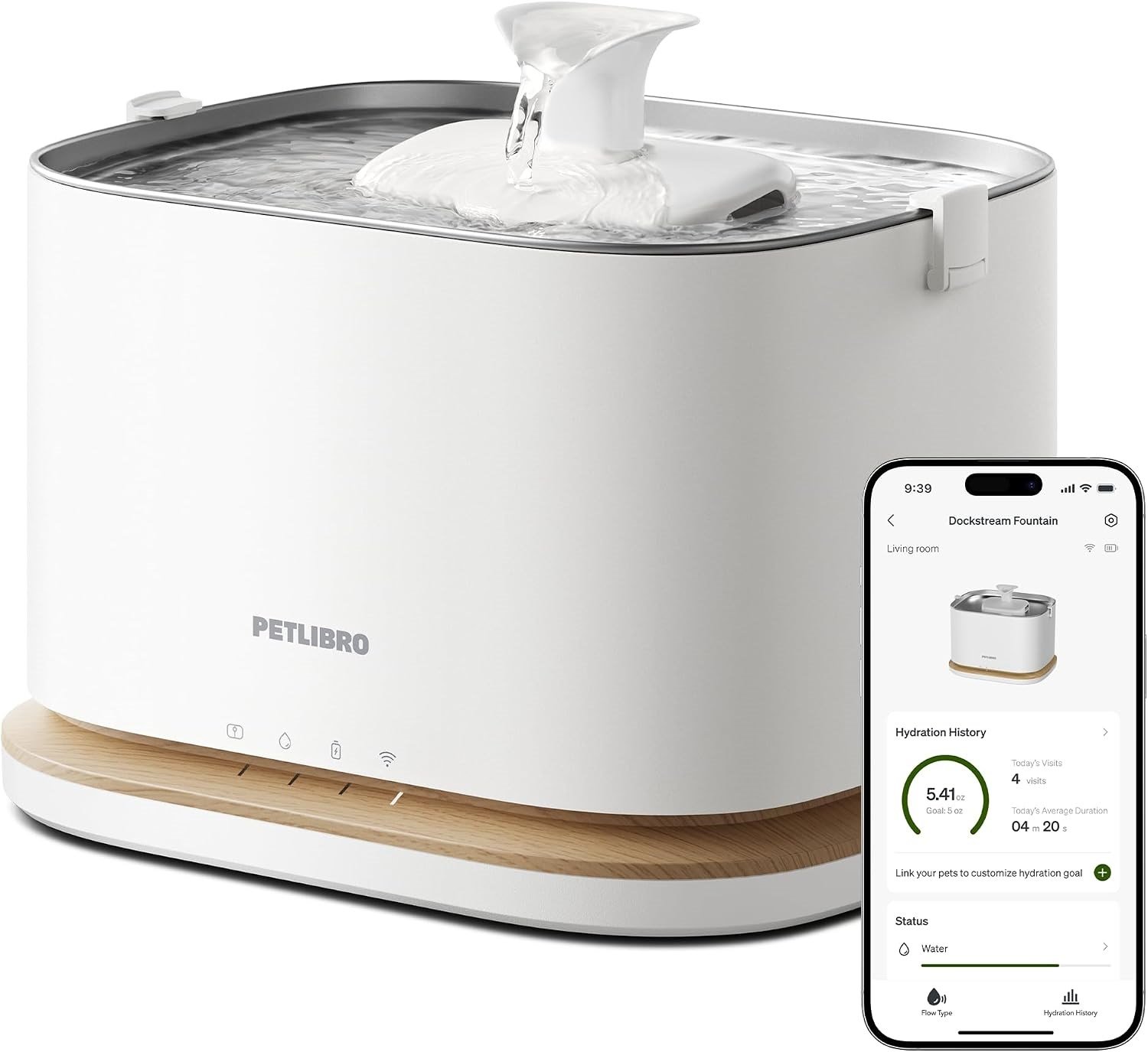 PETLIBRO Dockstream 2 Kablosuz Akıllı Su Pınarı – 3L, Paslanmaz Çelik
