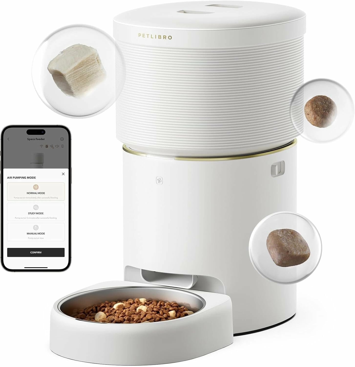PETLIBRO Vakumlu Otomatik Kedi Besleyiciler, 8L/34 Bardak - Beyaz