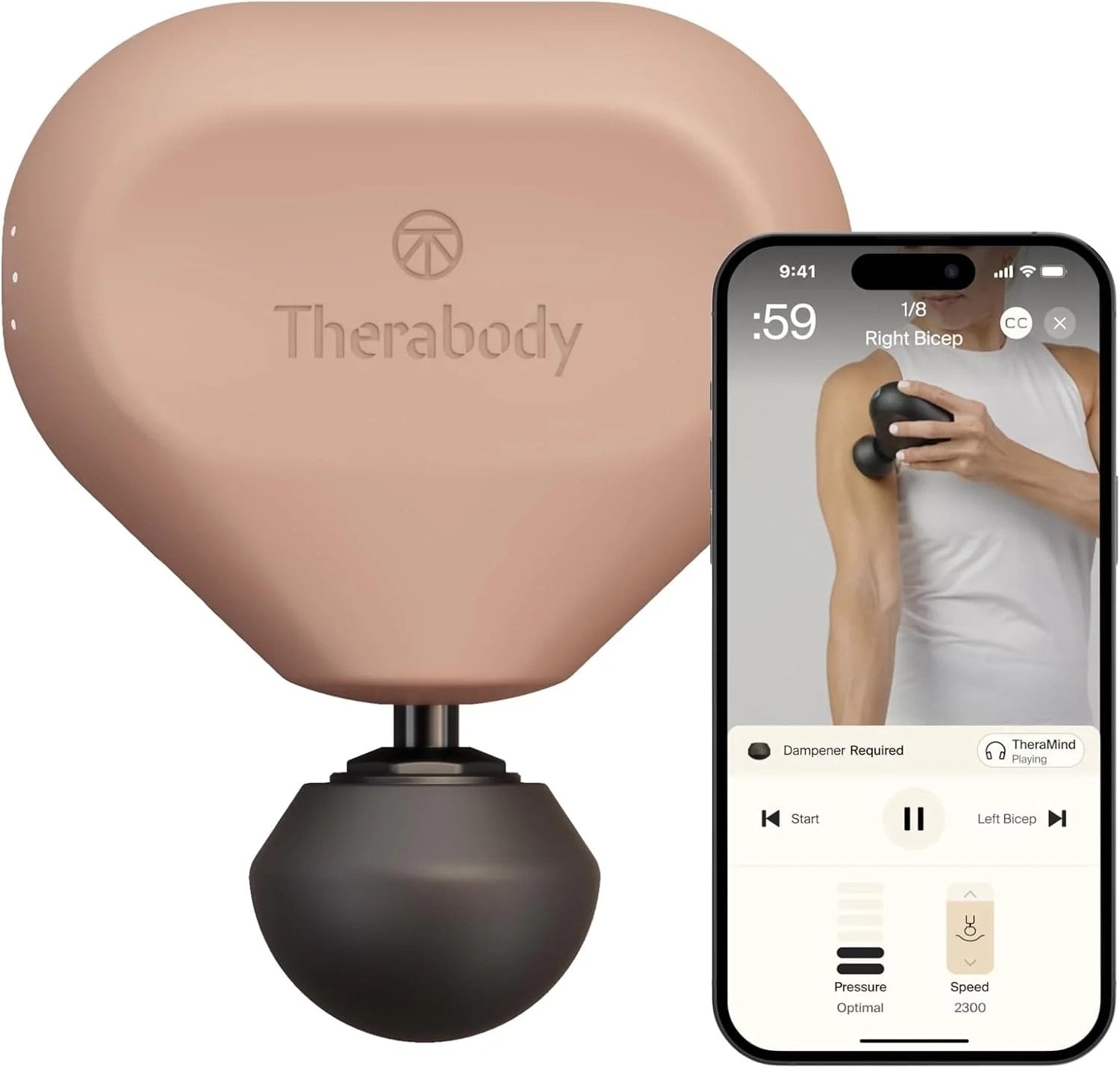 TheraGun Mini (3. Nesil) - Ultra Taşınabilir Masaj Tabancası - Çöl/Gül Rengi