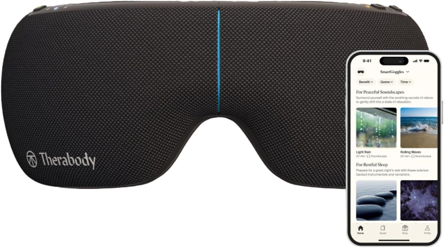 TheraGun Therabody SmartGoggles 2.0 Isıtmalı Göz Maskesi, Kişiselleştirilmiş Rahatlama