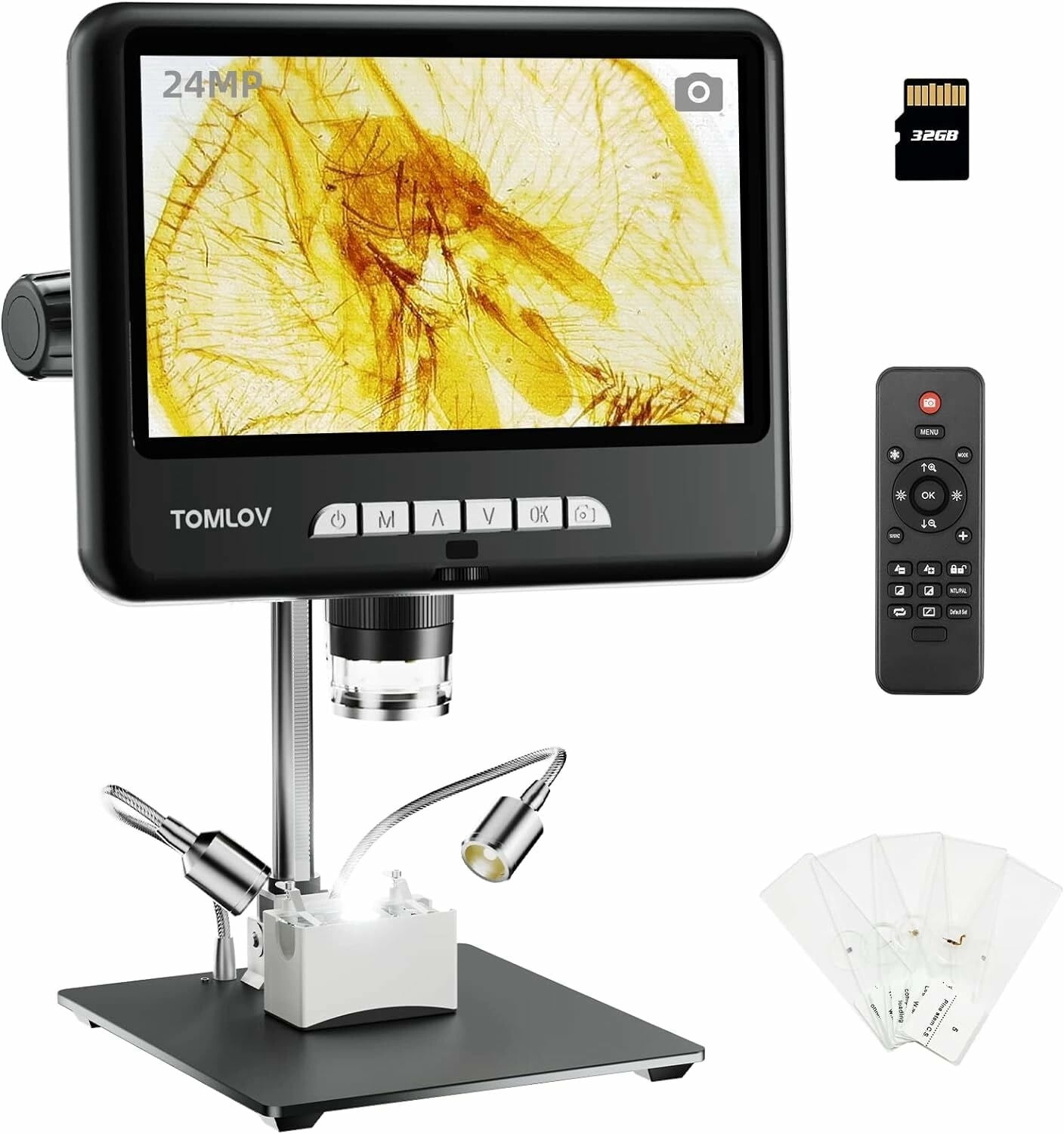 TOMLOV DM401 Pro 2K Dijital Mikroskop 1200x, 7 Inc 24MP HDMI IPS