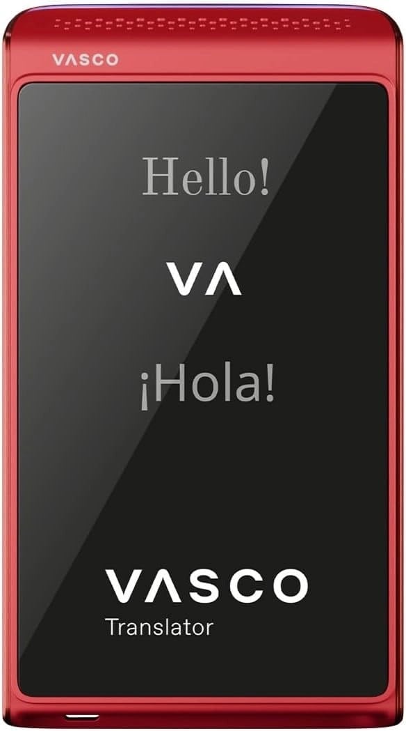 Vasco Translator Q1 - AI Ses Klonlama Dil Çeviri Cihazı - 113 Dil Ücretsiz Süresiz İnternet - Kırmızı