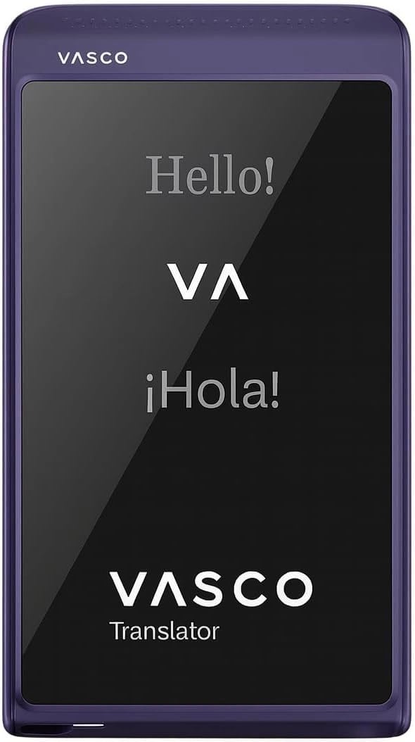 Vasco Translator Q1 - AI Ses Klonlama Dil Çeviri Cihazı - 113 Dil Ücretsiz Süresiz İnternet - Mor