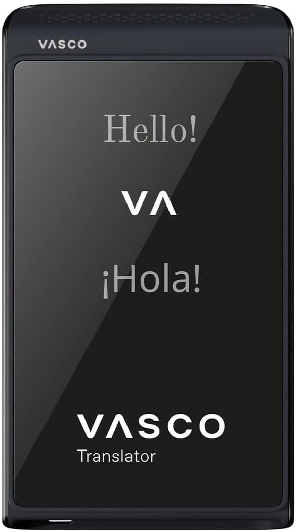 Vasco Translator Q1 - AI Ses Klonlama Dil Çeviri Cihazı - 113 Dil Ücretsiz Süresiz İnternet - Siyah
