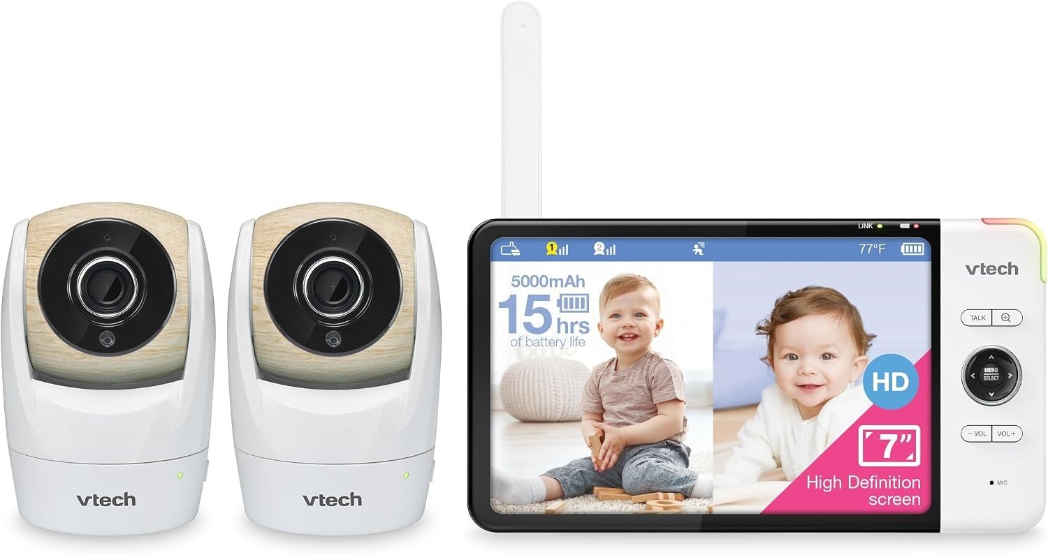 VTech VM919-2HD 2 Kameralı Video Monitörü, 15 Saat Video Akışı, 7 Inc