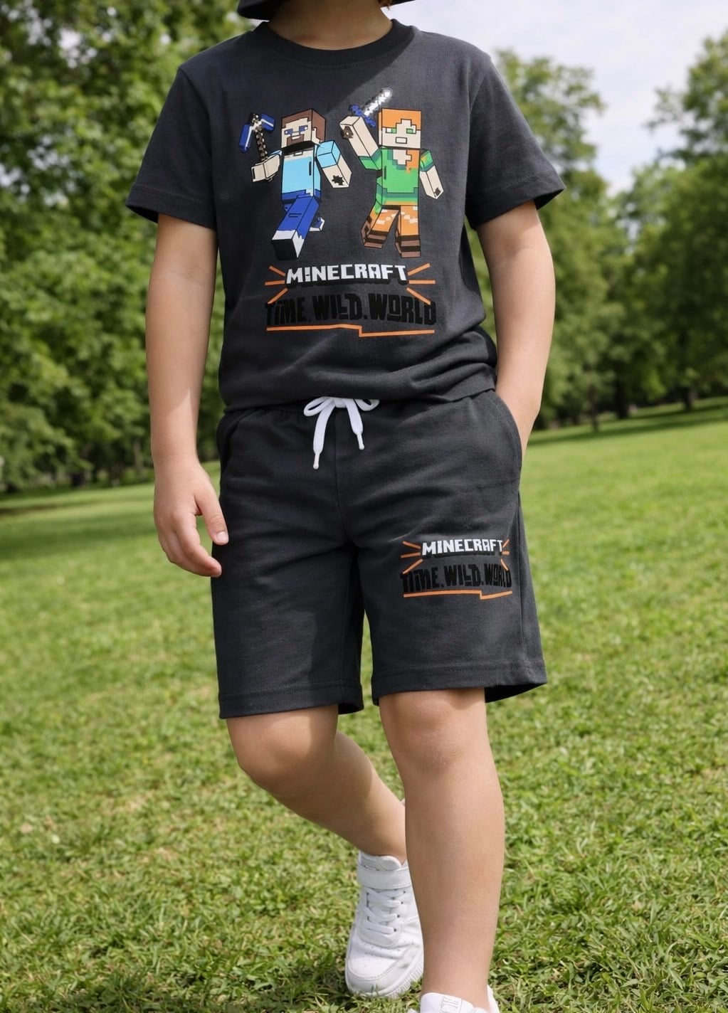 Antrasit Erkek Çocuk Tshirt-Şort Takım