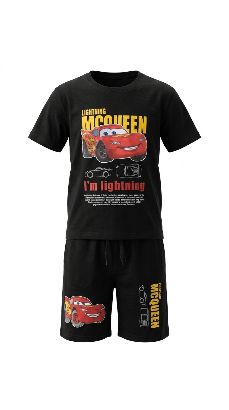 Siyah Erkek Çocuk Tshirt-Şort Takım