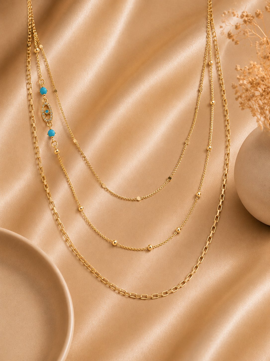 Aqua Layers Gold Kolye