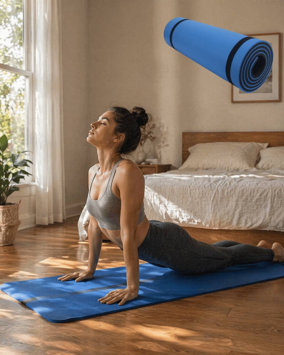 10 mm Fitness ve Pilates Matı Kaydırmaz Taban Konforlu Spor Minderi Hafif Taşınabilir
