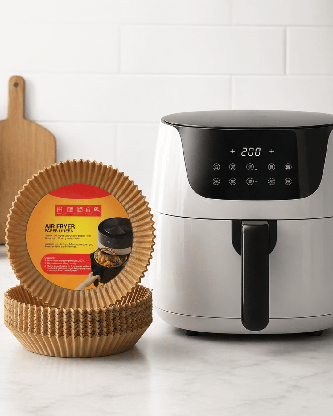 100 Adet Airfryer Kağıdı Su Geçirmez Yağ Tutmaz Pişirme Altlığı