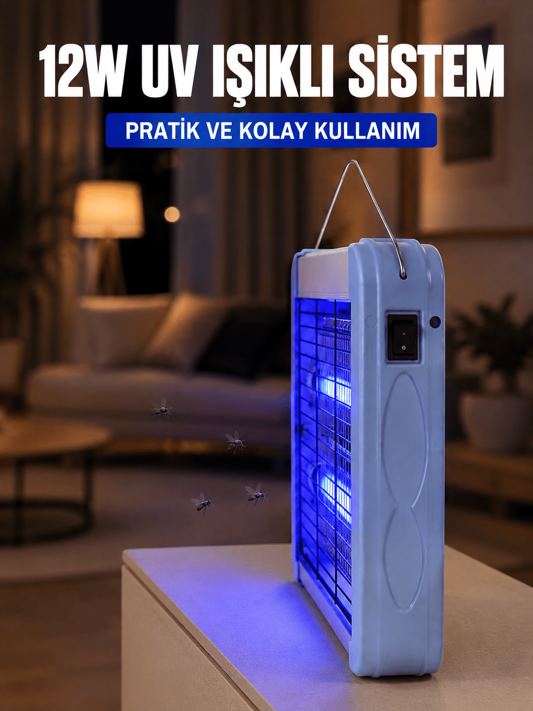 12W UV Böcek Öldürücü Lamba Elektrikli Sinek Sivrisinek Öldürücü Asılabilir