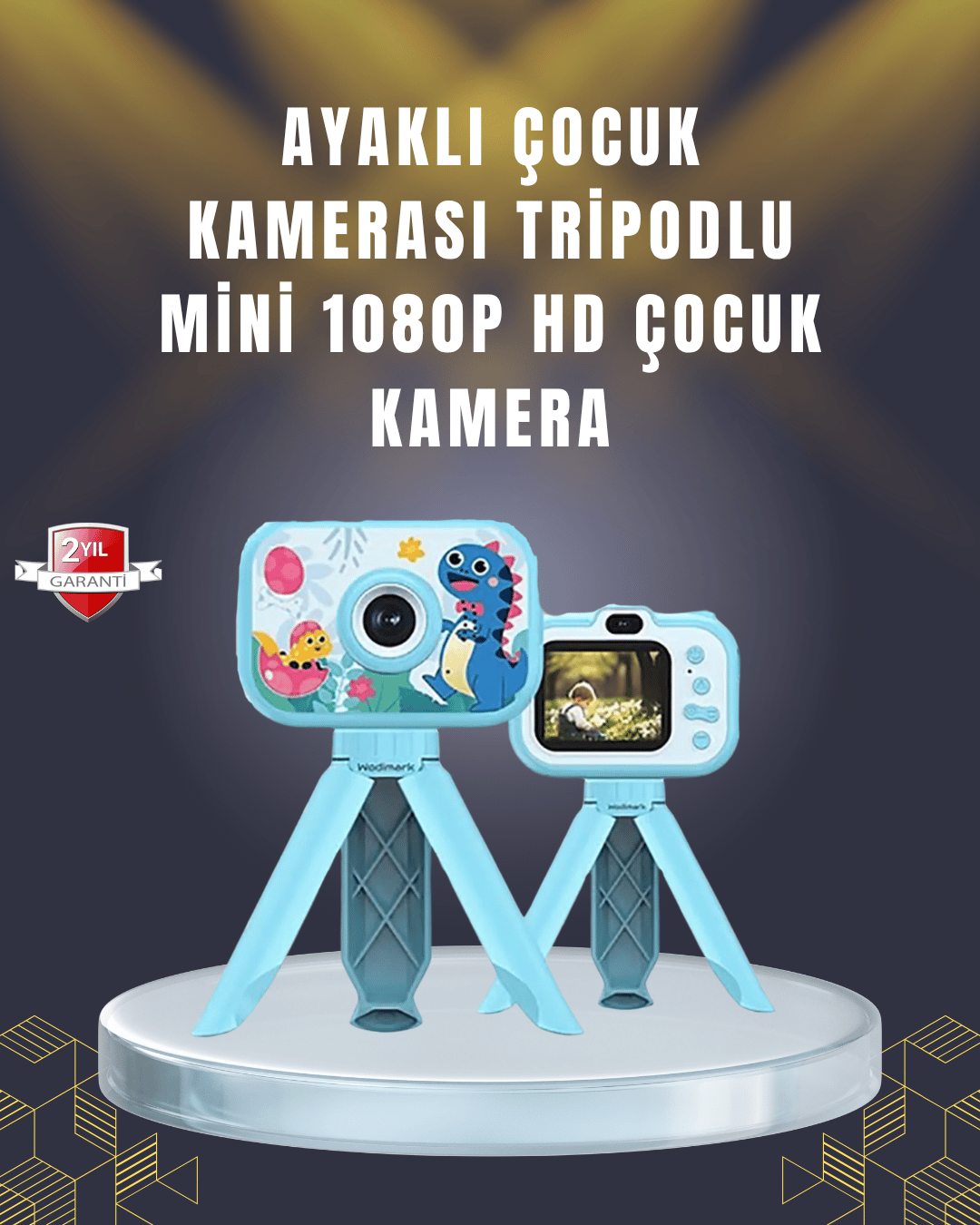 2 inç Ekranlı Çocuk Kamerası – Çizgi Film Efektli ve Müzik Çalar Özellikli