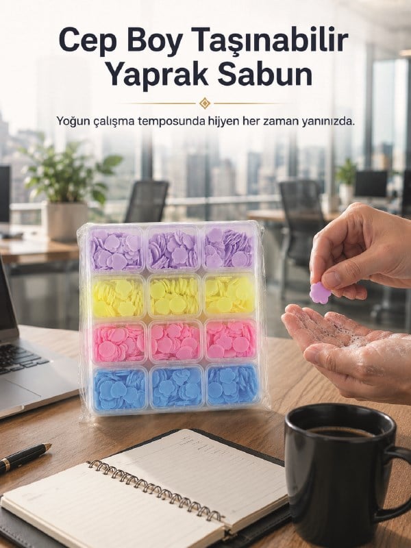 24 Adet Yaprak Sabun ile Pratik Hijyen