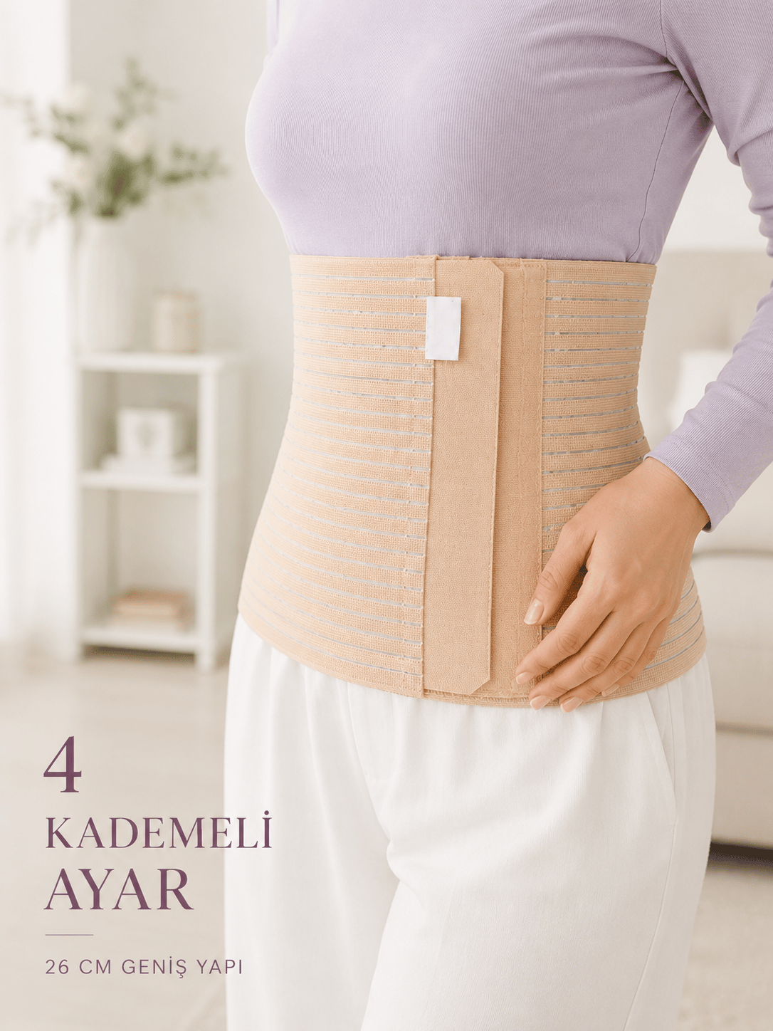 26 cm Abdominal Korse Doğum Sonrası 4 Kademeli Ayarlanabilir Karın Bel Korsesi