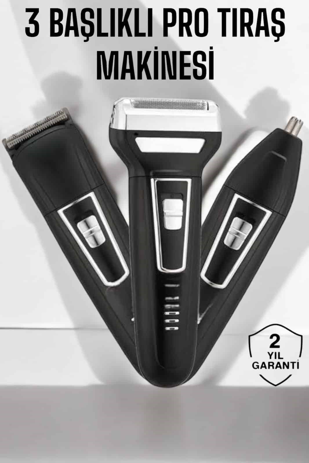 3 Başlıklı Profesyonel Tıraş Makinesi