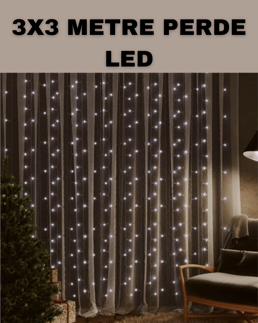 3x3 LED Şelale Perde Işık Kutlama ve Dekor Aydınlatması