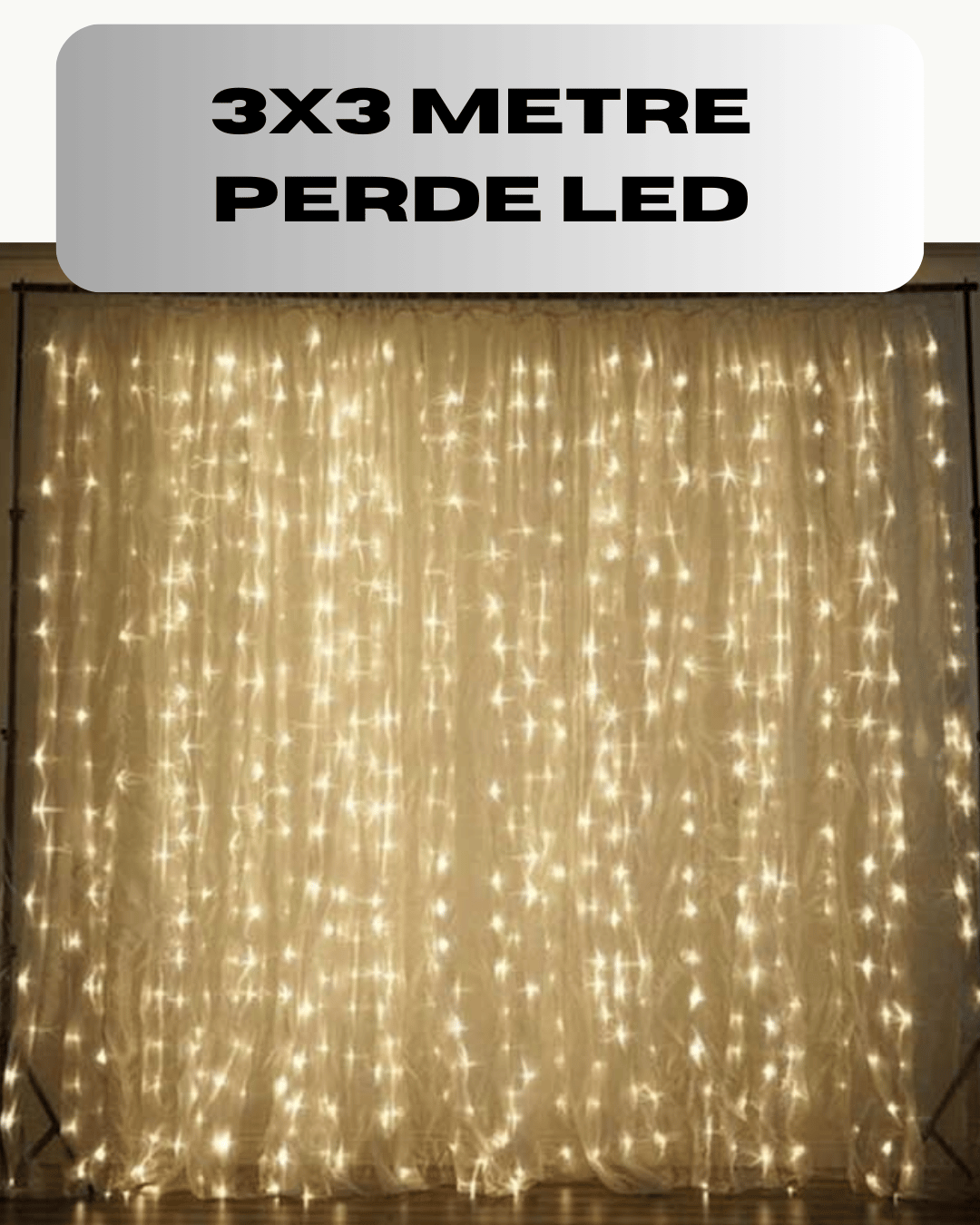3x3 Perde LED Işık Şelale Model Özel Gün Dekoratif Aydınlatma