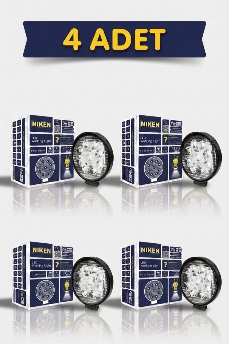 4 ADET CALISMA LAMBASI ECO YUVARLAK 9 LEDLI