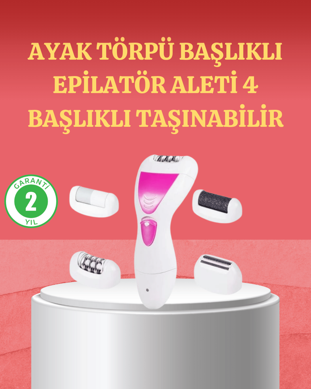 4 Başlıklı Kablosuz Şarjlı Epilasyon Cihazı