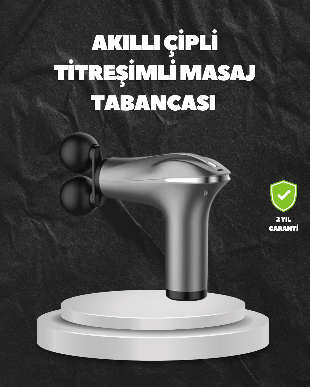 4 Başlıklı Şarjlı Masaj Tabancası Bel Sırt Boyun Bacak Kas Rahatlatıcı