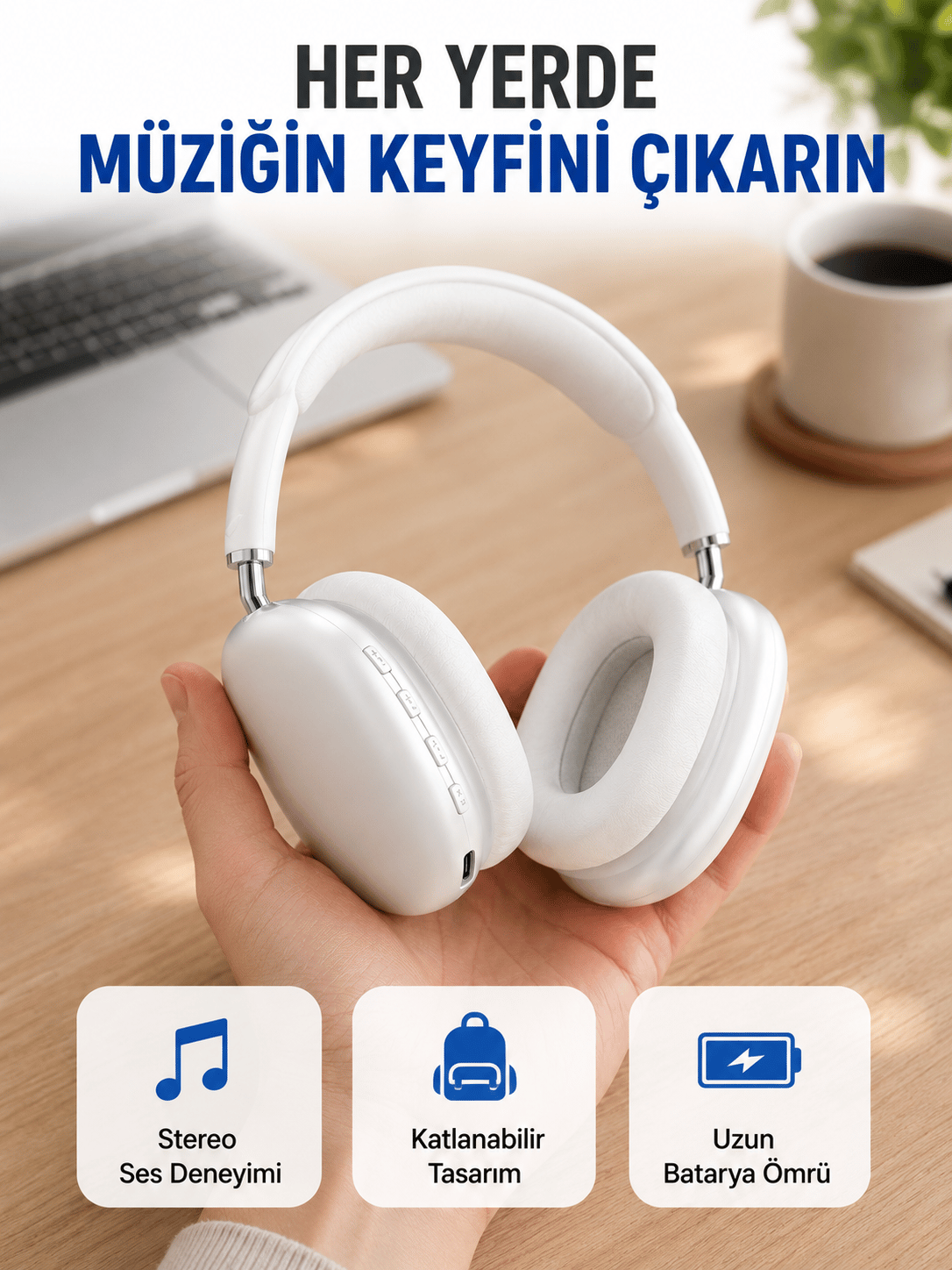 400 mAh Bataryalı Kablosuz Kulaklık | BT 5.0, Müzik & Görüşme Yeni Nesil