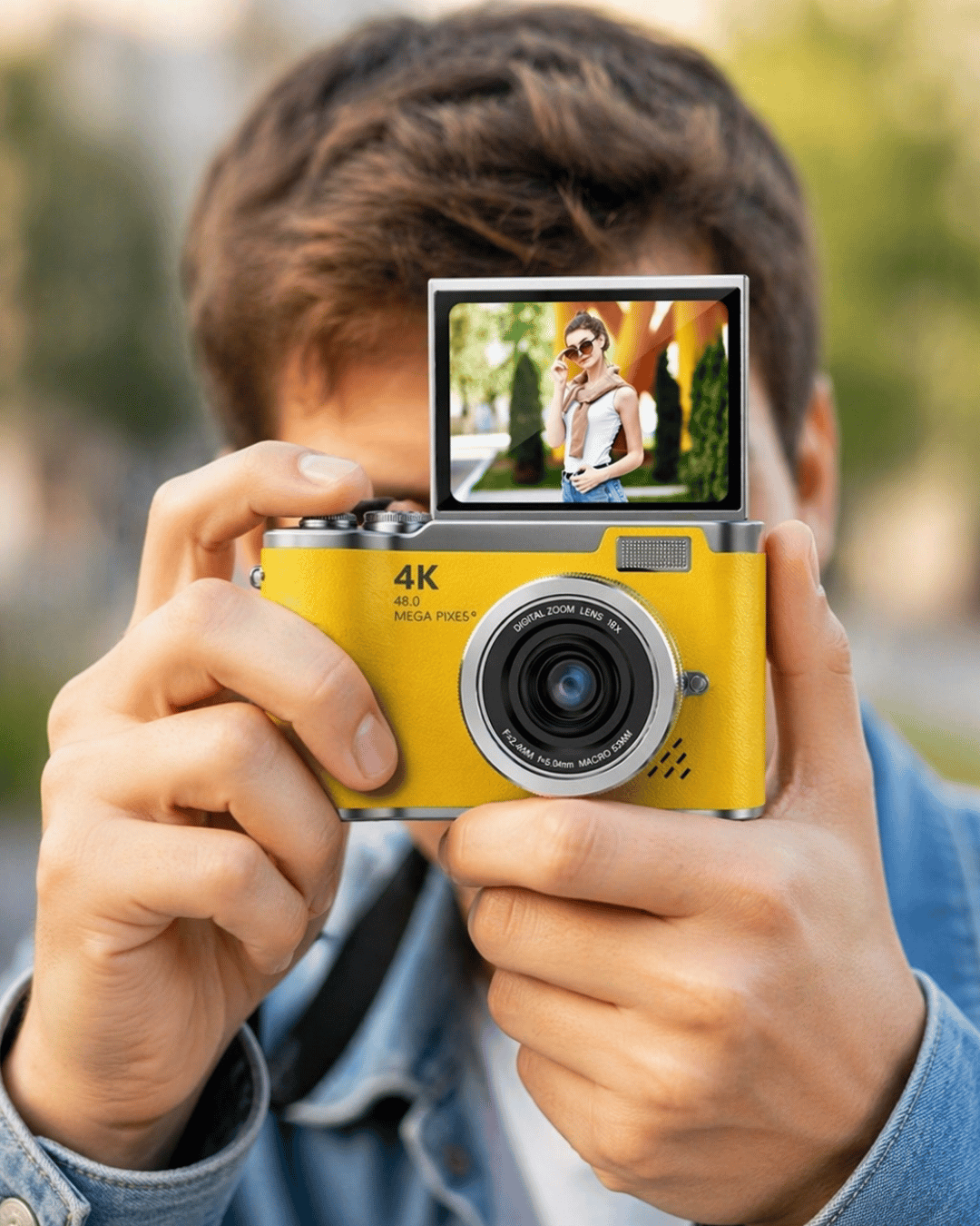 48 MP 4K Dijital Kamera Flip Ekranlı Vlog Selfie Çekim Profesyonel Fotoğraf Makinesi
