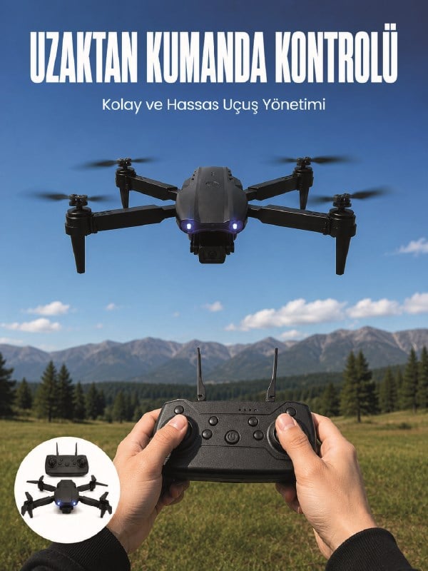 4K HD Kameralı Katlanabilir Drone Sabit Yükseklik Destekli Uzaktan Kumandalı Drone