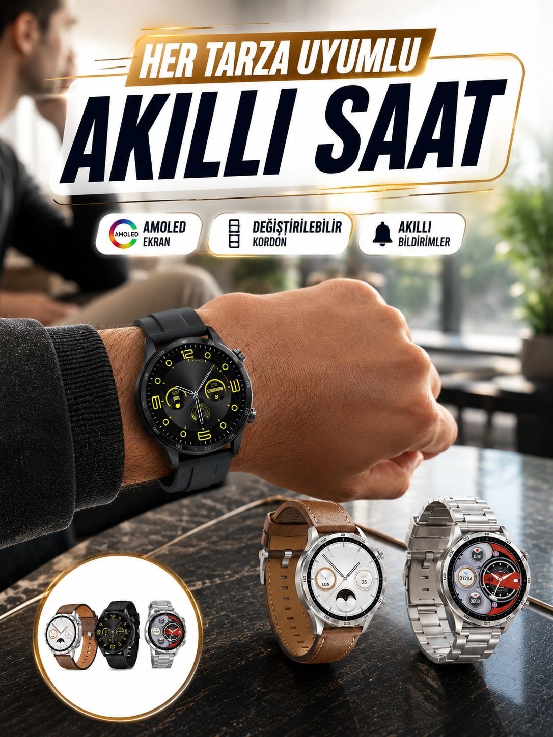 Akıllı Saat 5.0 Bluetooth Bağlantılı Sağlık ve Uyku Takibi Sosyal Medya Girişli Yeni Nesil
