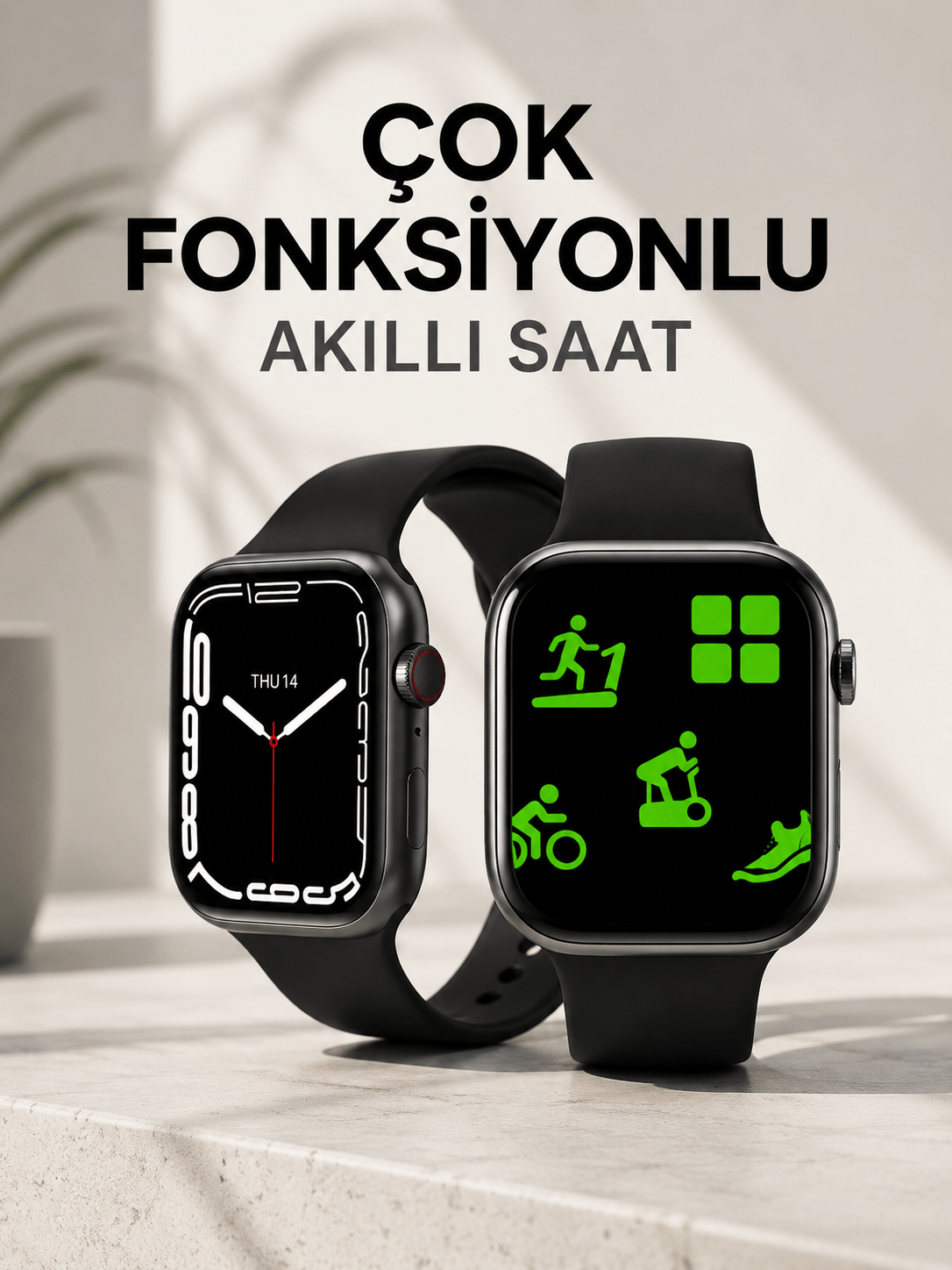 Akıllı Saat Tema Değiştirme Uyku ve Sağlık Takibi Sesli Asistan Bildirim Görme