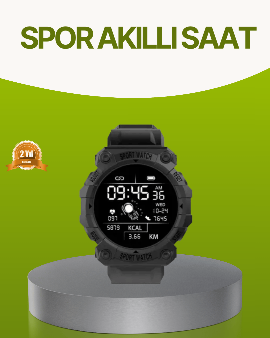 Akıllı Spor Saat – Nabız Ölçer, Adım Sayar ve Kalori Takipli