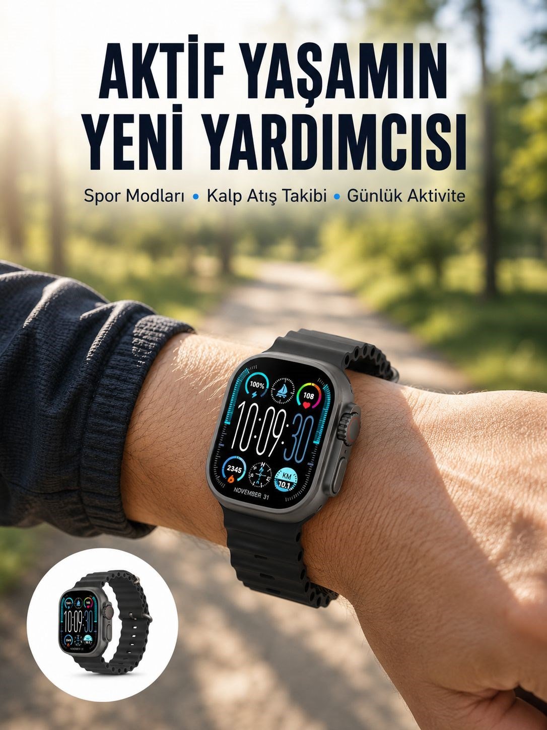 AMOLED Ultra Akıllı Saat 15 Gün Batarya Güçlü Ekran Yeni Nesil