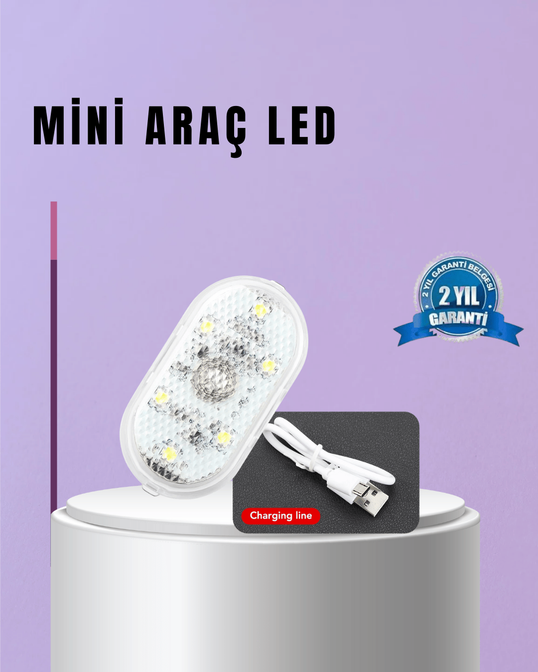 Araç İçi ve Ev Kullanımı İçin 7 Renkli Dekoratif LED Lamba