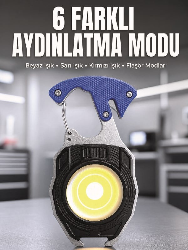 Araç Kamp Outdoor ve Tamir İşleri İçin Çok Amaçlı COB LED Şarjlı Kurtarma ve Çalışma Feneri