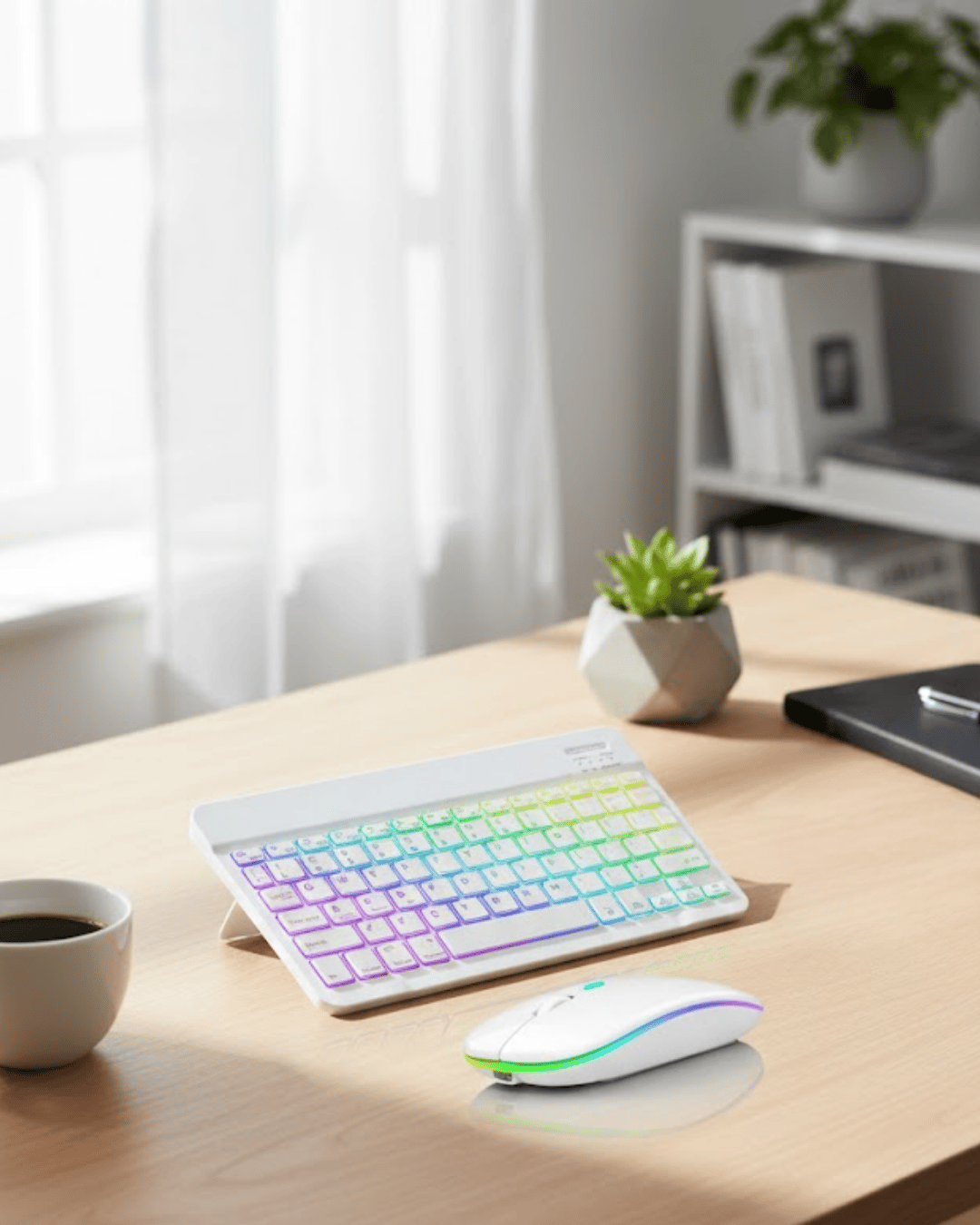 Aydınlatmalı Kablosuz Klavye Mouse Seti Bluetooth Bağlantılı Çoklu Cihaz Uyumlu
