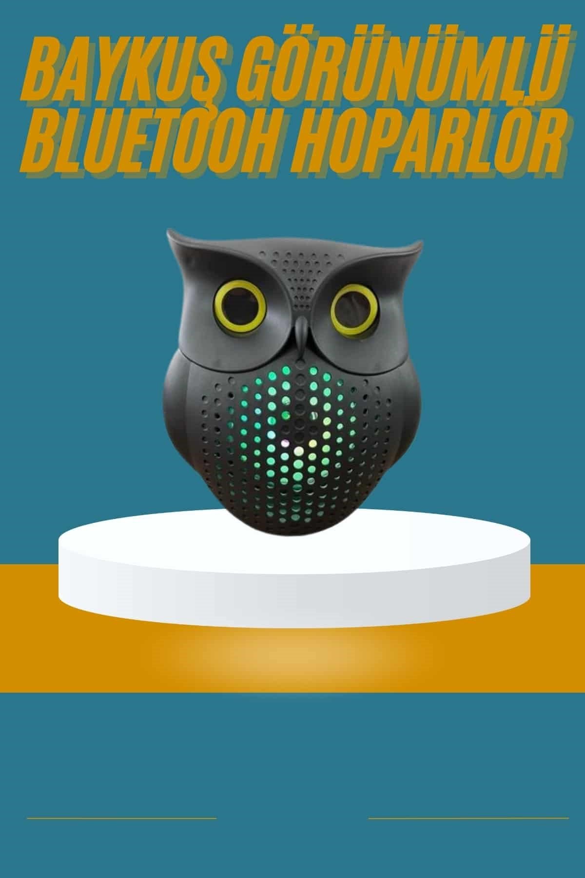Baykuş Görünümlü Işıklı Bluetooth Speaker Bluetooth Hoparlör