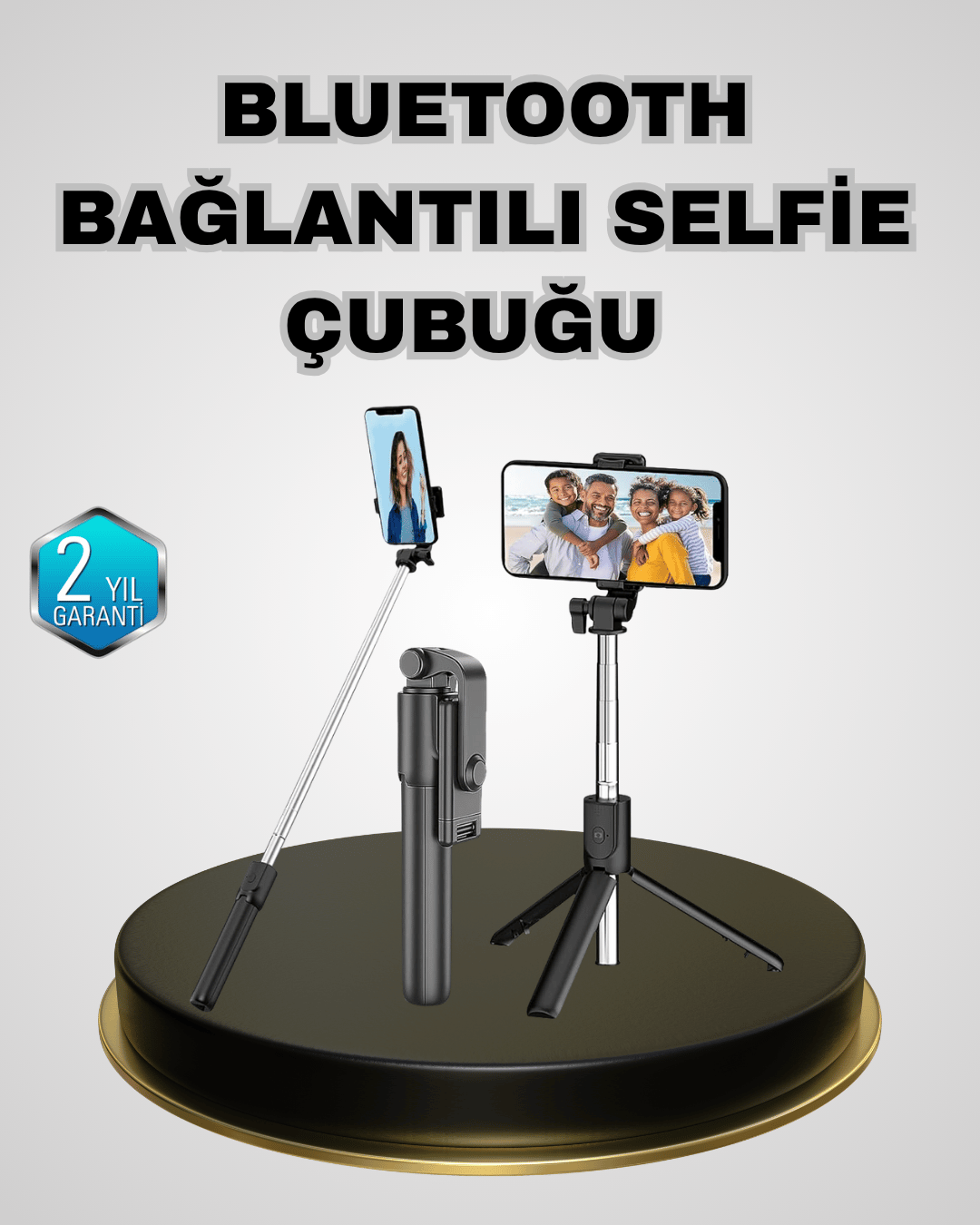 Bluetooth Selfie Çubuğu – Kablosuz, Hafif ve Yüksek Çözünürlüklü Çekim İçin