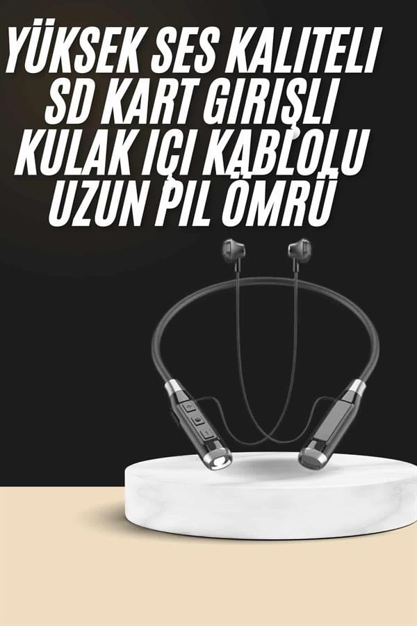 Boyun Bantlı SD Kart Girişli Yüksek Perfomanslı Bluetooth Kulaklık