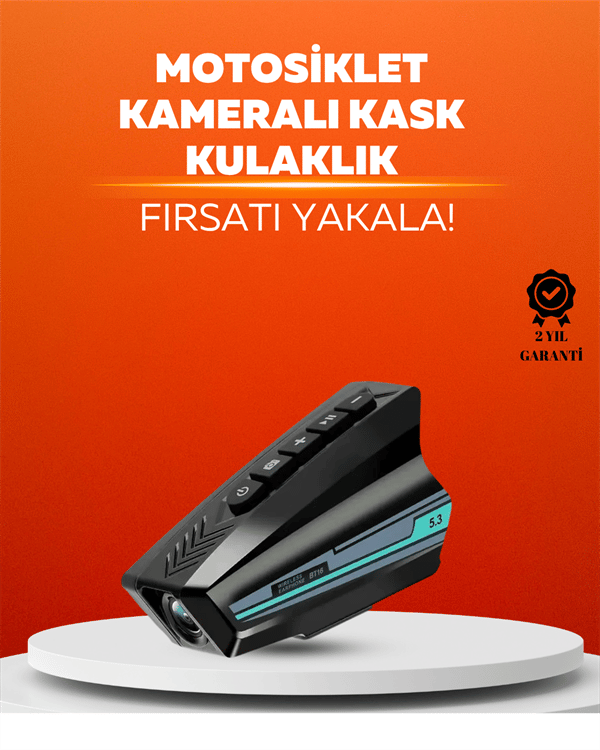 BT16 Akıllı Kask Kamerası – 1080P HD, Bluetooth 5.3, IP65 Su Geçirmez