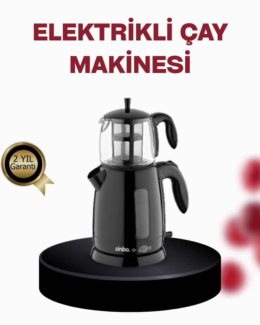 Cam Demlikli 20 Bardak Kapasiteli Elektrikli Çaycı