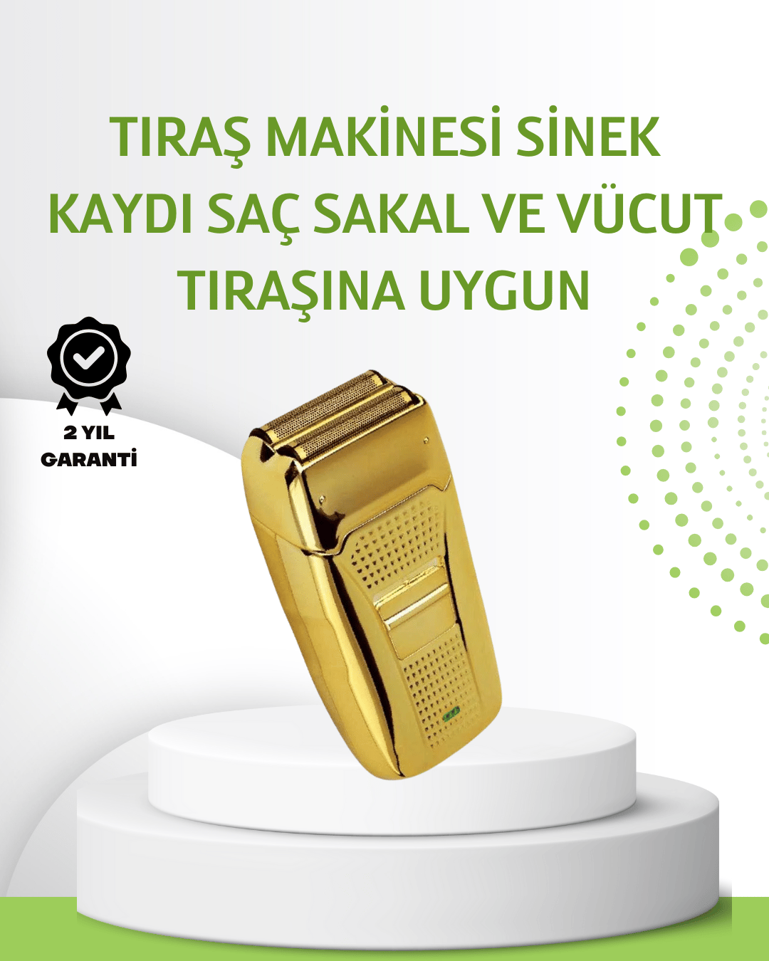 Çift Başlık ve Favori Şekillendirme Özellikli Altın Renk Tıraş Makinesi