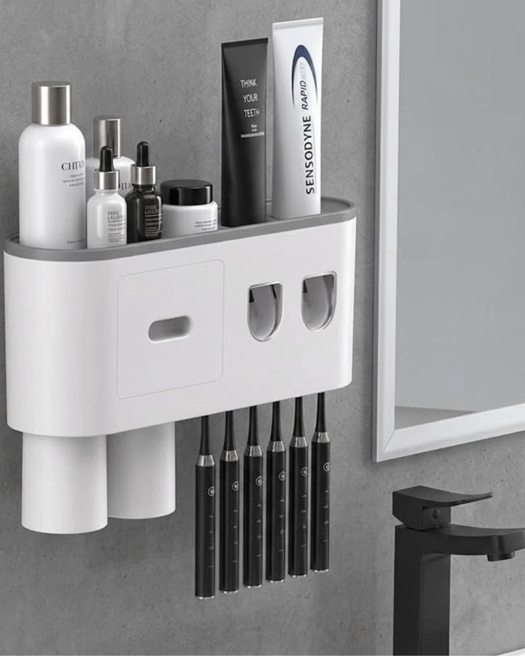 Çok Fonksiyonlu Diş Fırçası Tutucu Otomatik Dispenser Bardaklı Organizer